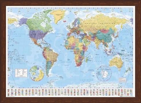 World Map with Flags, World Map Poster - Buy Online