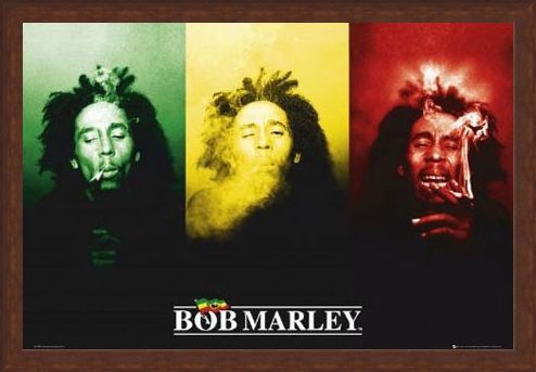 Framed Framed Ganja in Green, Red and Gold - Bob Marley