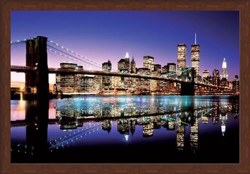 Framed Framed Twilight Technicolor - Brooklyn Bridge