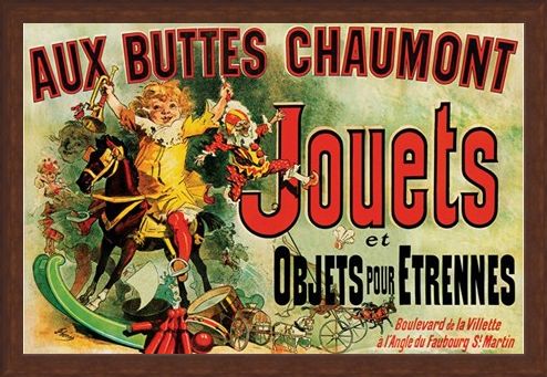 Framed Framed Aux Buttes Chaumont Jouets - Vintage Advertising Poster