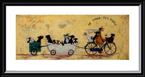 Framed Framed The Doggie Taxi Service - Sam Toft