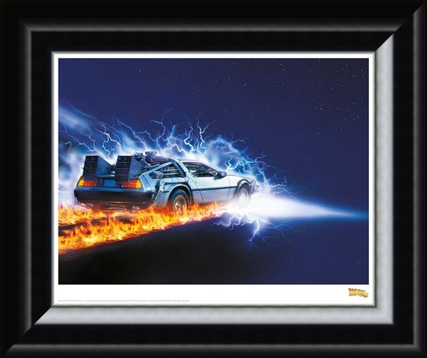 Framed Framed Delorean Fire Light - Back To The Future