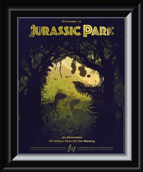 Framed Framed Dino Silhouette - Jurassic Park