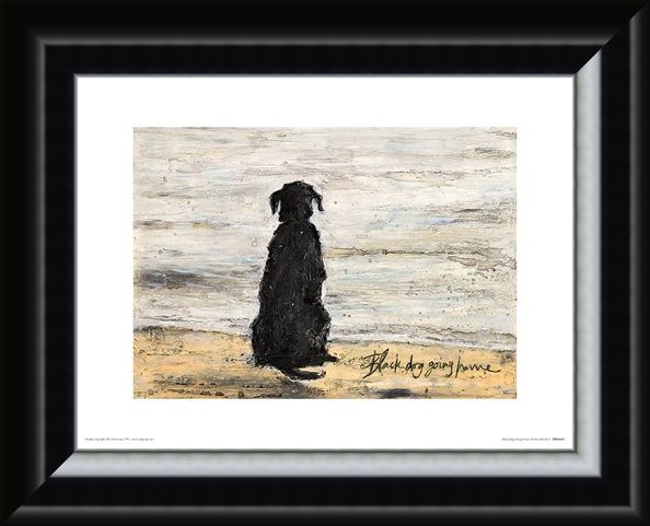 Framed Framed Black Dog Going Home - Sam Toft