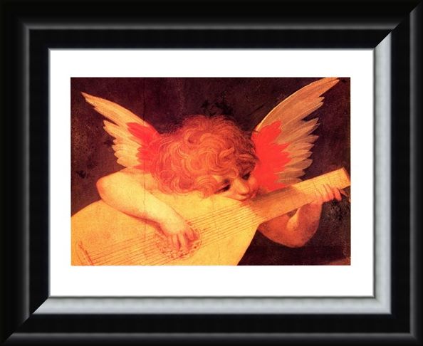 Framed Framed Putto Musicante - Rosso Fiorentino