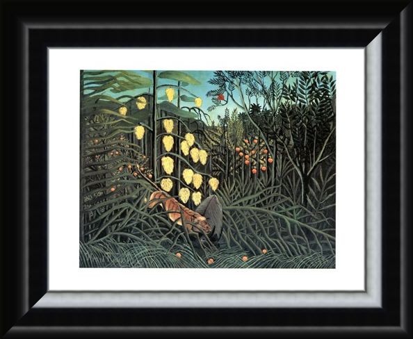Framed Framed Giungla Con Bufalo Assalito Da Una Tigre - Henri Rousseau