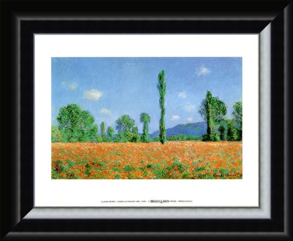 Framed Framed Campo Di Papaveri 1890 - Claude Monet