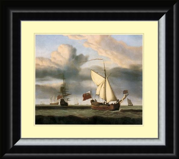 Framed Framed The Yacht 'Royal Escape' - Willem van de Velde
