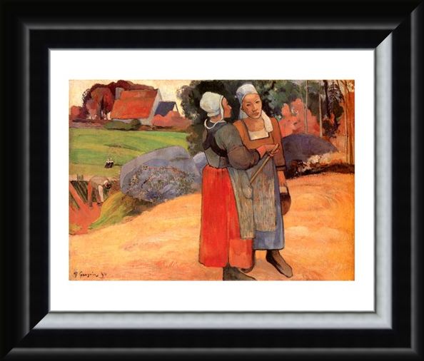 Framed Framed Paysannes Bretonnes - Paul Gauguin