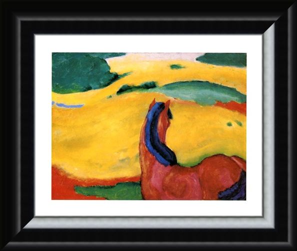 Framed Framed Pferd In Der Landschaft - Franz Marc