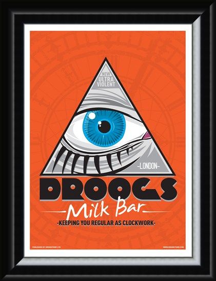 Framed Framed Droogs Milk Bar Mini Poster - Inspired By Clockwork Orange