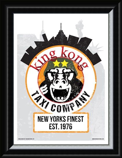 Framed Framed King Kong Taxi Company Mini Poster - Inspired By Taxi Driver