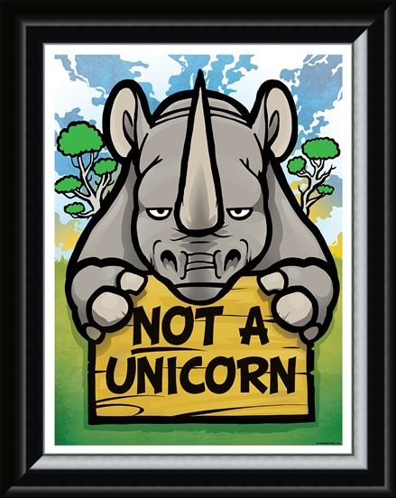 Framed Framed Not A Unicorn Mini Poster - Realist