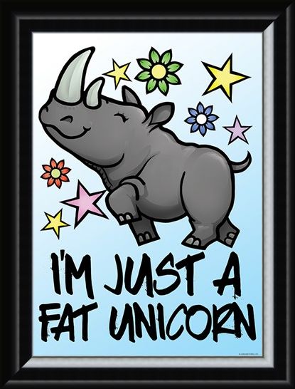 Framed Framed I'm Just A Fat Unicorn Mini Poster - Cartoon Humour