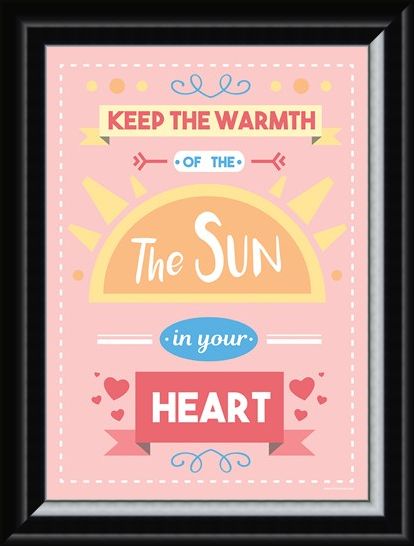 Framed Framed Keep The Warmth Of The Sun In Your Heart - Motivational