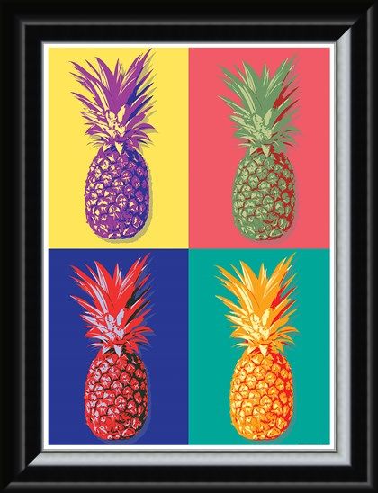 Framed Framed Taste of the Tropics - Pop Art Pineapple