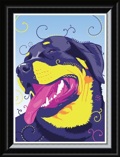 Framed Framed One Hippy Dog - Psychedelic Rottweiler
