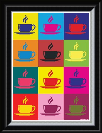 Framed Framed Coffee Kaleidoscope - Pop Art Percolator
