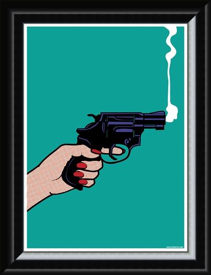 Framed Framed Smokin' Revolver - A Sideways Shot