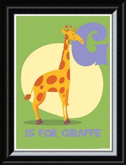 Framed Framed G...is for Giraffe - Animal Education