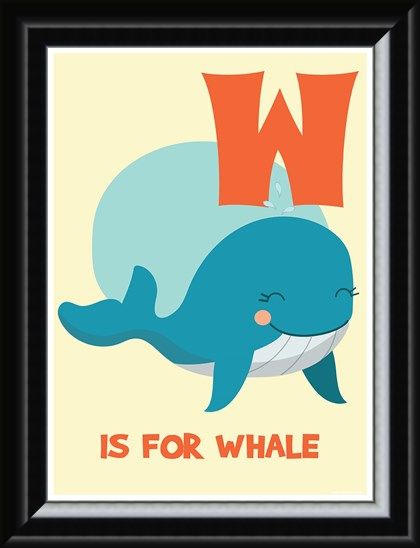 Framed Framed W Is For Whale - Learning By Pictures