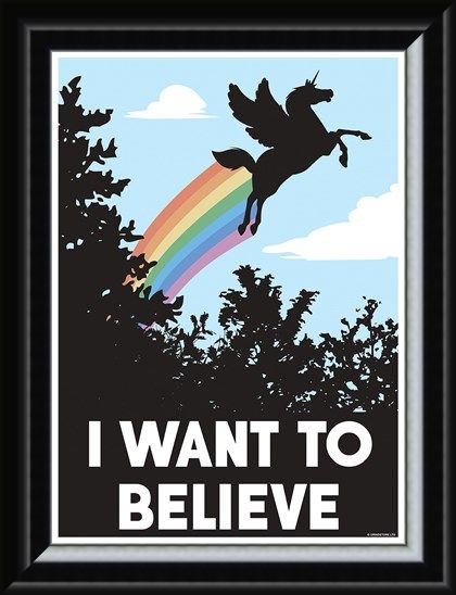 Framed Framed Delusional Unicorn - I Want To Believe