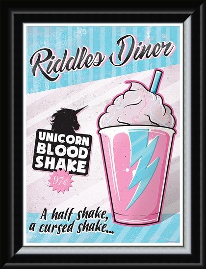 Framed Framed Riddles Diner - Unicorn Blood Shake
