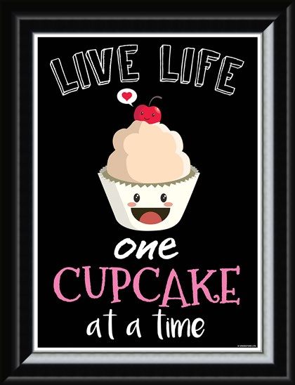 Framed Framed Cheeky Treat - Live Life One Cupcake At A Time