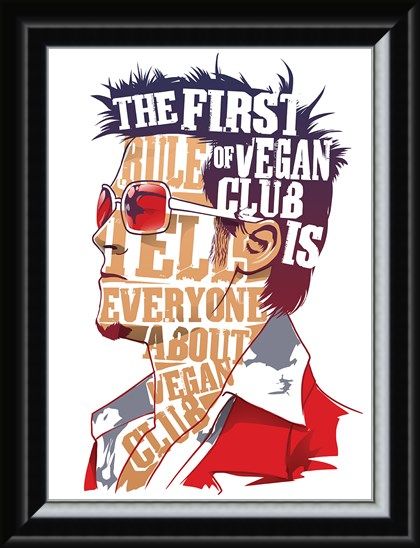 Framed Framed The First Rule Of Vegan Club Mini Poster -