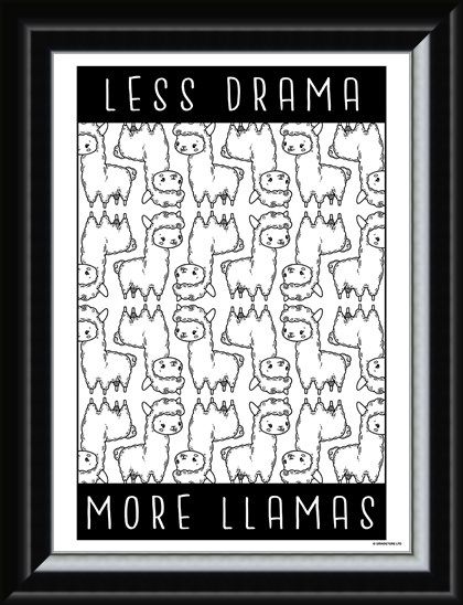 Framed Framed Less Drama More Llamas - Furry Frenzy