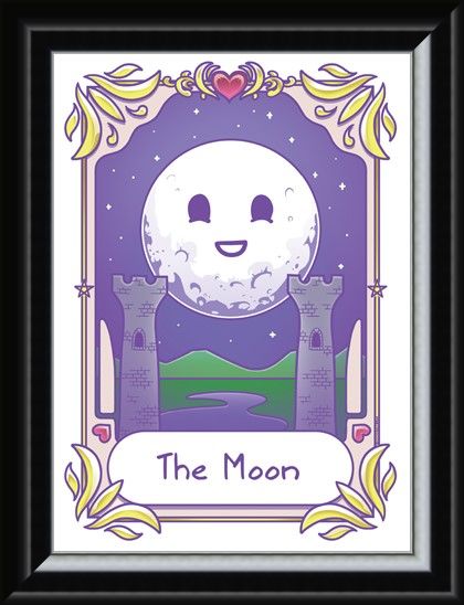 Framed Framed Kawaii - The Moon - Deadly Tarot