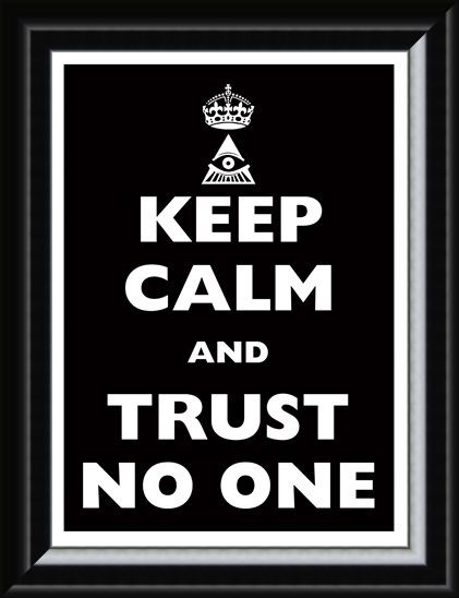 Framed Framed Keep Calm & Trust No One - Keep Calm & Carry On
