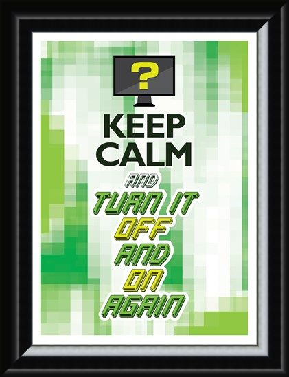 Framed Framed Keep Calm & Turn It Off & On Again - One Solution