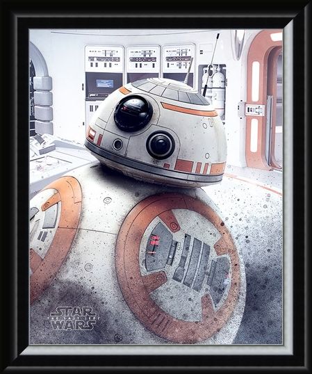 Framed Framed BB-8 Peek - Star Wars The Last Jedi