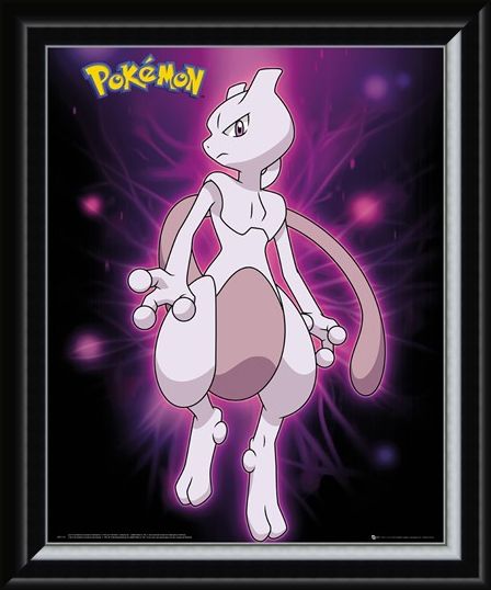 Framed Framed Mewtwo Neon - Pokemon