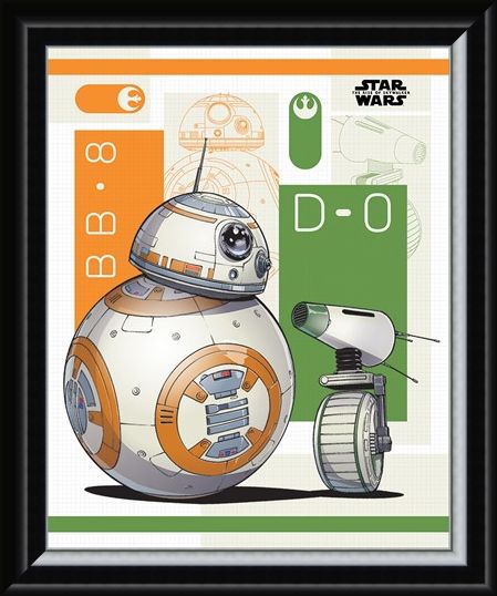 Framed Framed The Rise Of Skywalker BB8 and D-0 - Star Wars