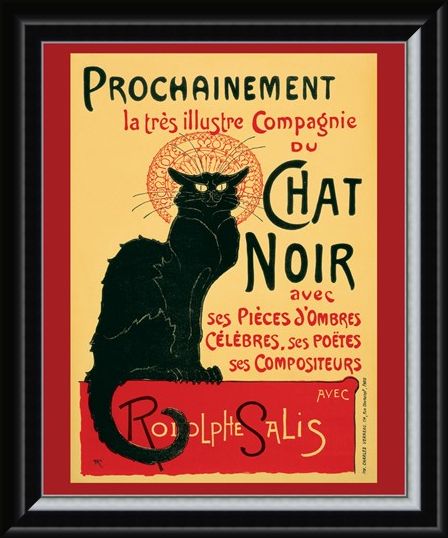 Framed Framed Tournee du Chat Noir (Turn of the Black Cat) - Theophile Alexandre Steinlen