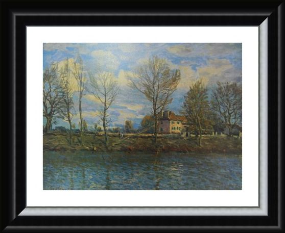 Framed Framed Island of The Grande Jatte - Alfred Sisley