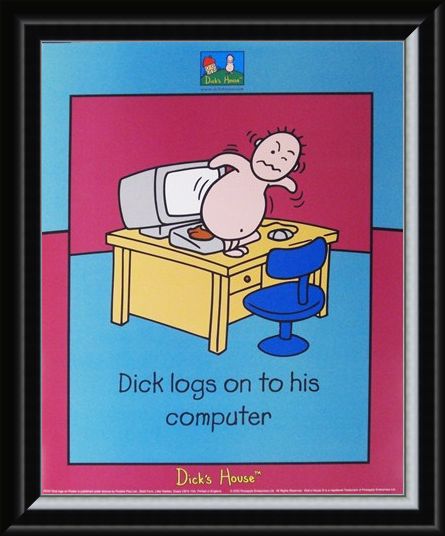 Framed Framed Dick Logs on to his Computer - Dick's House