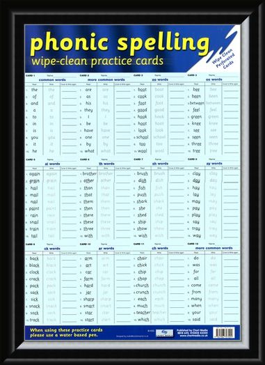 Framed Framed Phonic Spelling Practice Cards - Learning to Spell