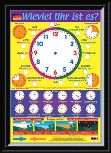 Framed Framed What's the Time in German - Learn a Language