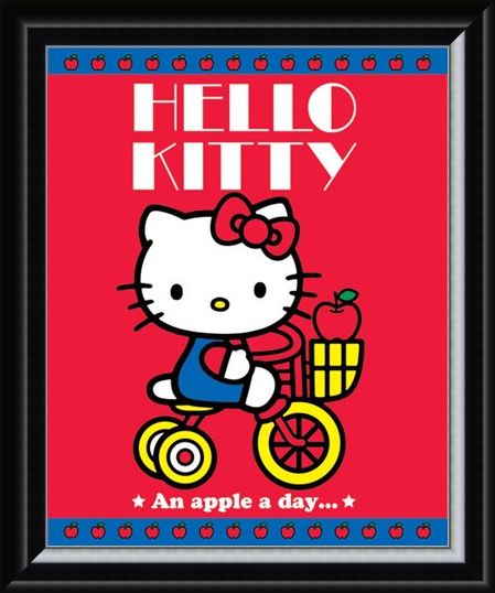 Framed Framed Hello Kitty - An Apple A Day