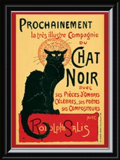Framed Framed Tournee du Chat Noir (Turn of the Black Cat) - Theophile Alexandre Steinlen