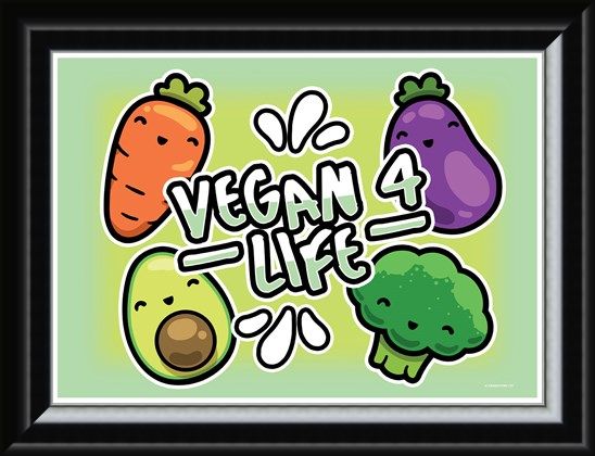 Framed Framed Fruits & Roots! - Vegan 4 Life
