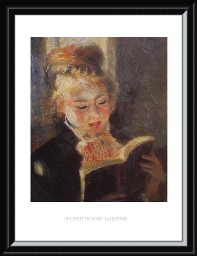 Framed Framed Reading - Auguste Renoir