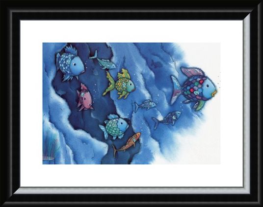 Framed Framed Rainbow Fish Plays with all his Friends - Marcus Pfister