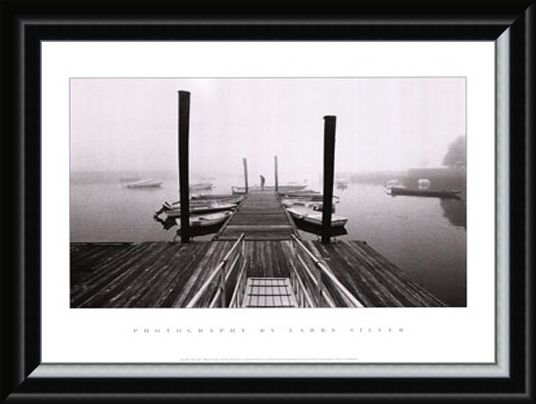 Framed Framed Misty Harbour - Larry Silver
