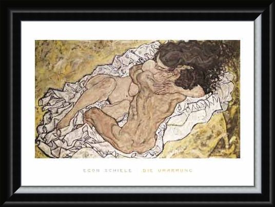 Framed Framed The Embrace (Lovers II), 1917 - Egon Schiele