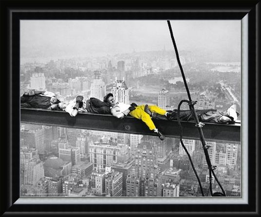 Framed Framed Yellow Highlight - Men on a Girder