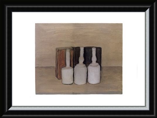 Framed Framed Three Bottles - Giorgio Morandi